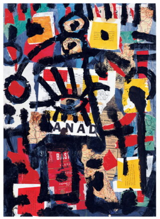 Jan Cremer, Compositie, 1955, collage op papier, De Fundatie Collectie