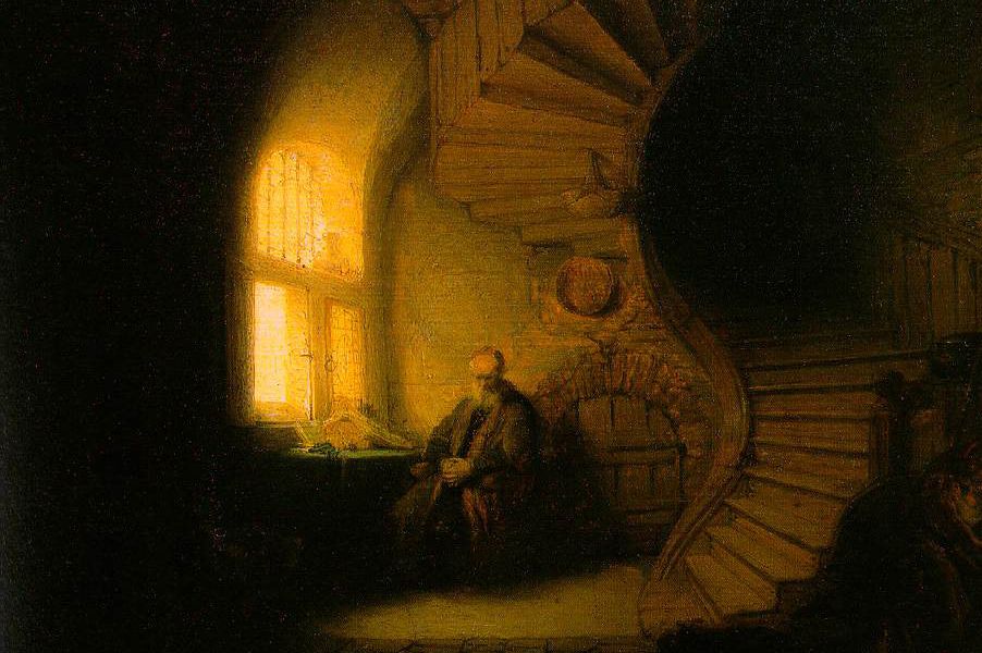 Mediterende filosoof - Toegeschreven aan Rembrandt van Rijn