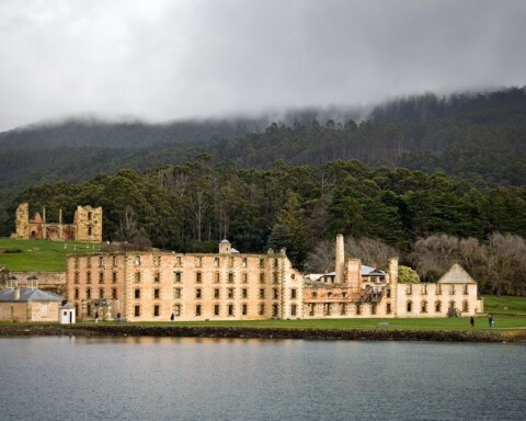 De ruïnes van de strafgevangenis van Port Arthur.