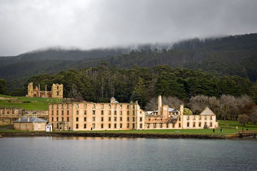 De ruïnes van de strafgevangenis van Port Arthur.