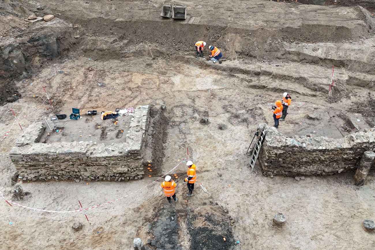 Romeinse funderingen van het badhuiscomplex in Nijmegen