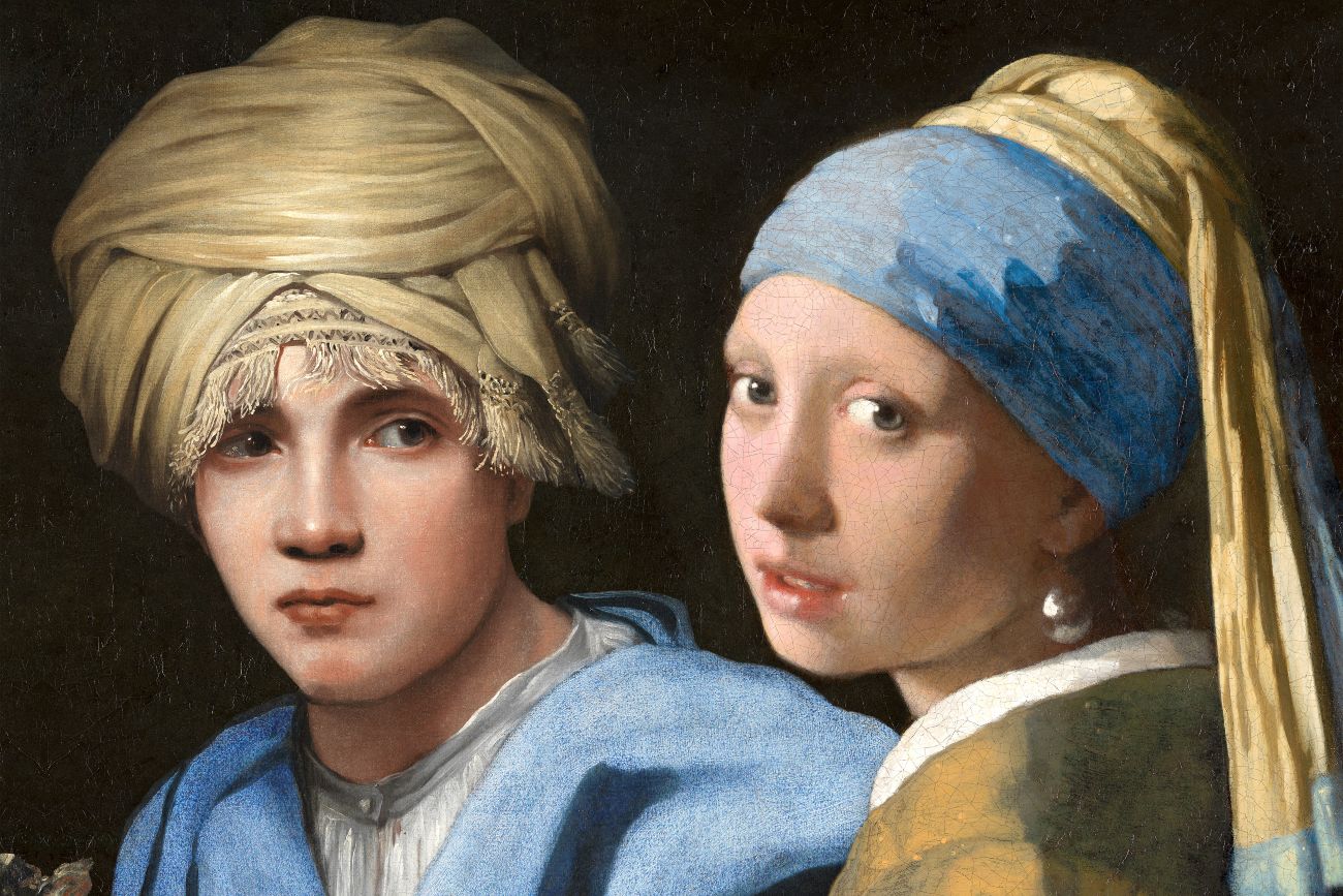 Jongen met een tulband (ca. 1658-1661) van Michael Sweerts naast Johannes Vermeers Meisje met de parel (ca. 1665).