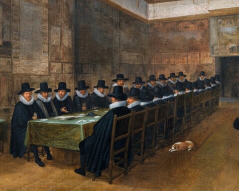 Het schilderij van de vergadering in 1608