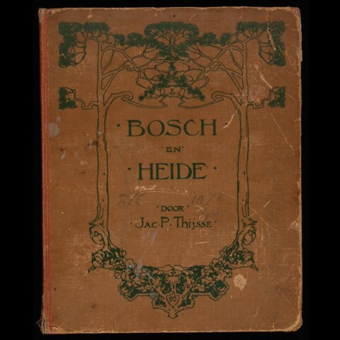 Omslag van het Verkade-plaatjesalbum Bosch en heide van Jac. P. Thijsse, uitgegeven door Verkade in 1913.