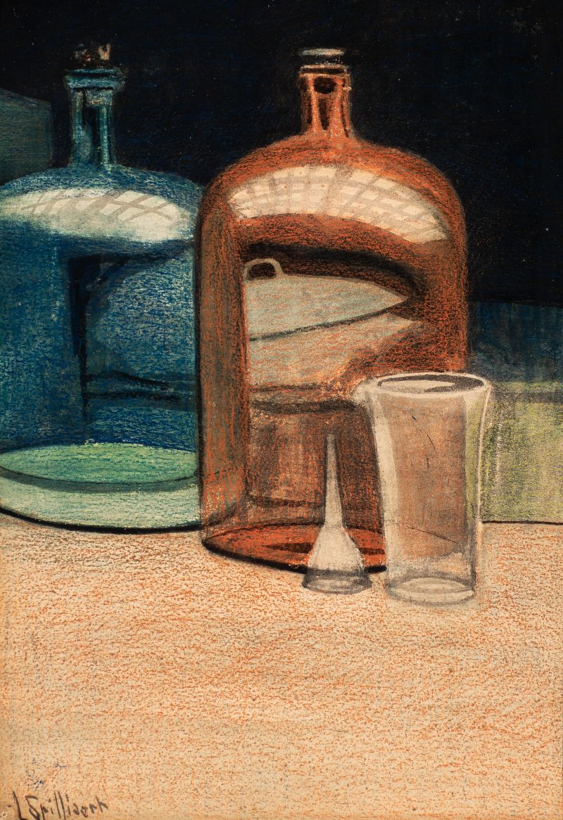 Blauwe en bruine flacons (1909)