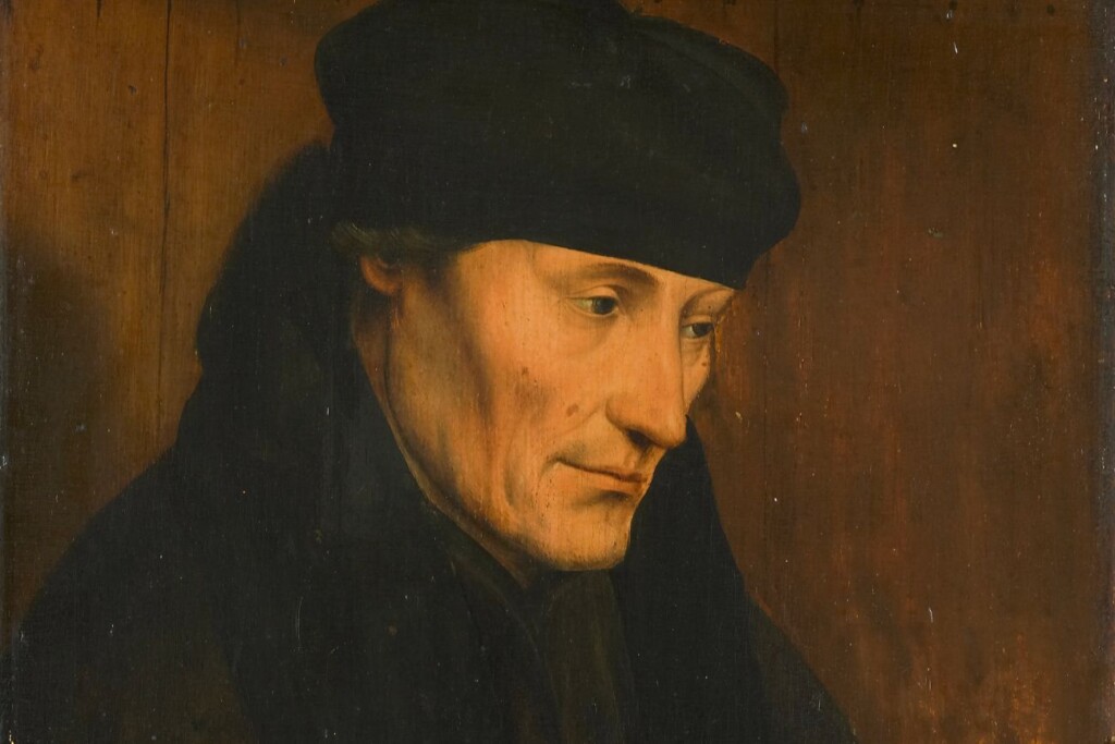 Portret van Desiderius Erasmus, geschilderd door Quinten Massijs in 1535
