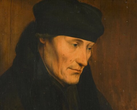 Portret van Desiderius Erasmus, geschilderd door Quinten Massijs in 1535