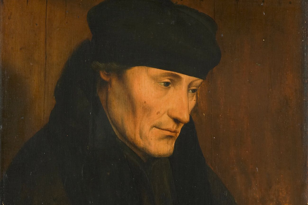 Portret van Desiderius Erasmus, geschilderd door Quinten Massijs in 1535