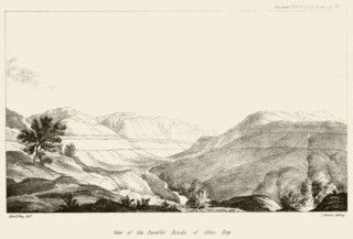 Negentiende-eeuwse afbeelding van de Parallel Roads of Glen Roy
