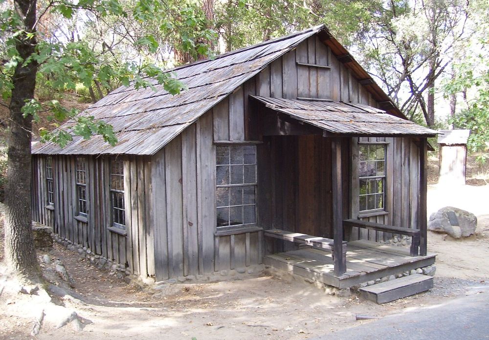 De hut van James Marshall in Coloma, Californië.