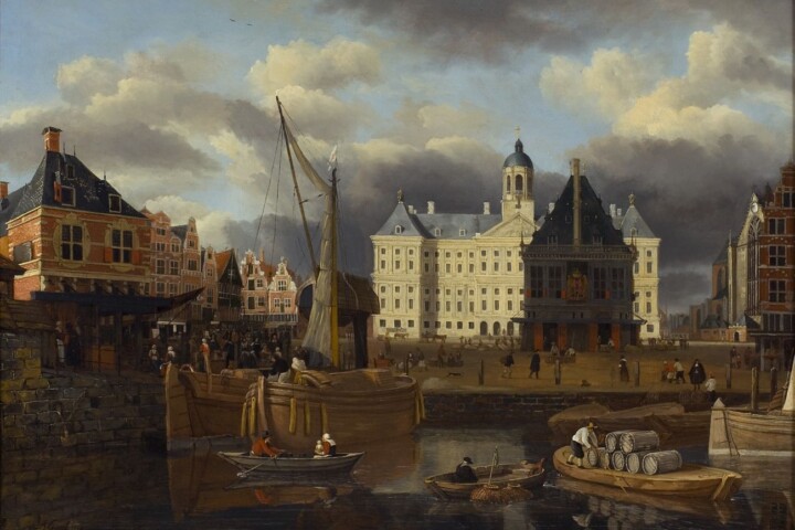 Jan van Kessel (1641-1680) - De Dam gezien naar het westen, 1668