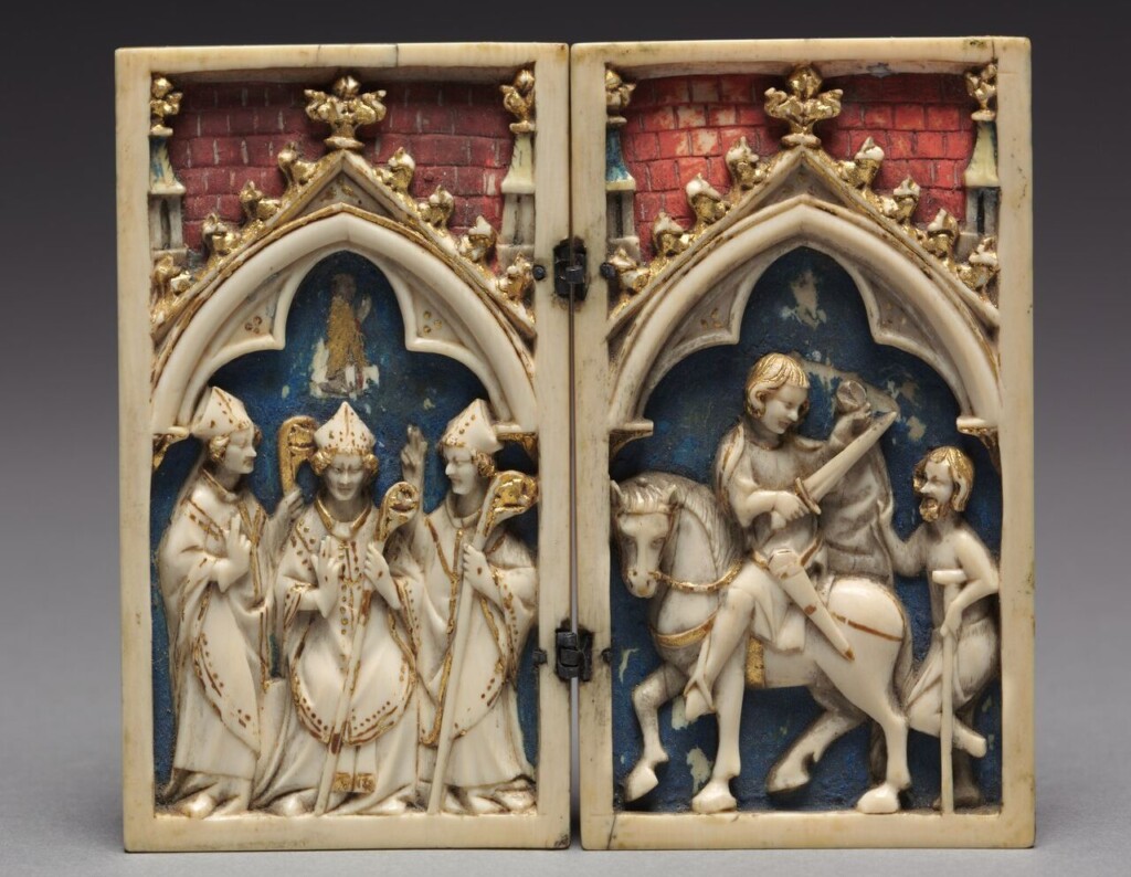 Tweeluikje met scènes uit het leven van Sint-Martinus