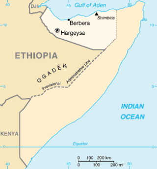 Ligging van Somaliland in de Hoorn van Afrika.