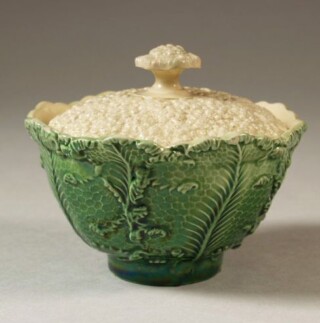 Suikerpot in de vorm van een bloemkool, vervaardiger onbekend, mogelijk Wedgwood