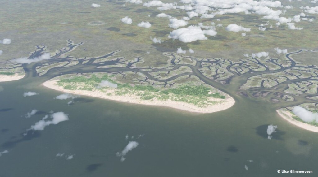 Testerep - Visualisatie van het voormalige eiland