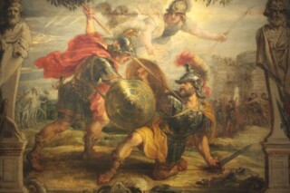 Achilles en Hektor tijdens de Trojaanse Oorlog, schilderij van Peter Paul Rubens