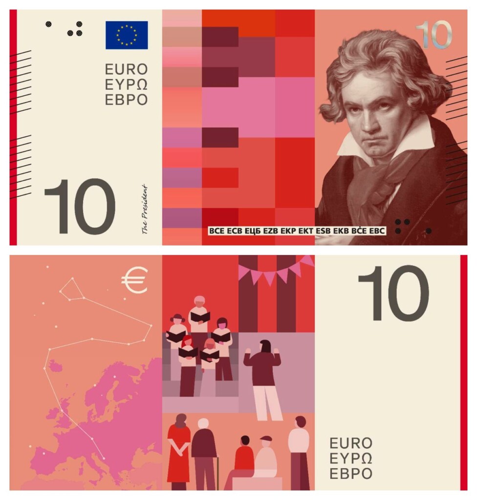 ontwerp 10 euro biljet Beethoven