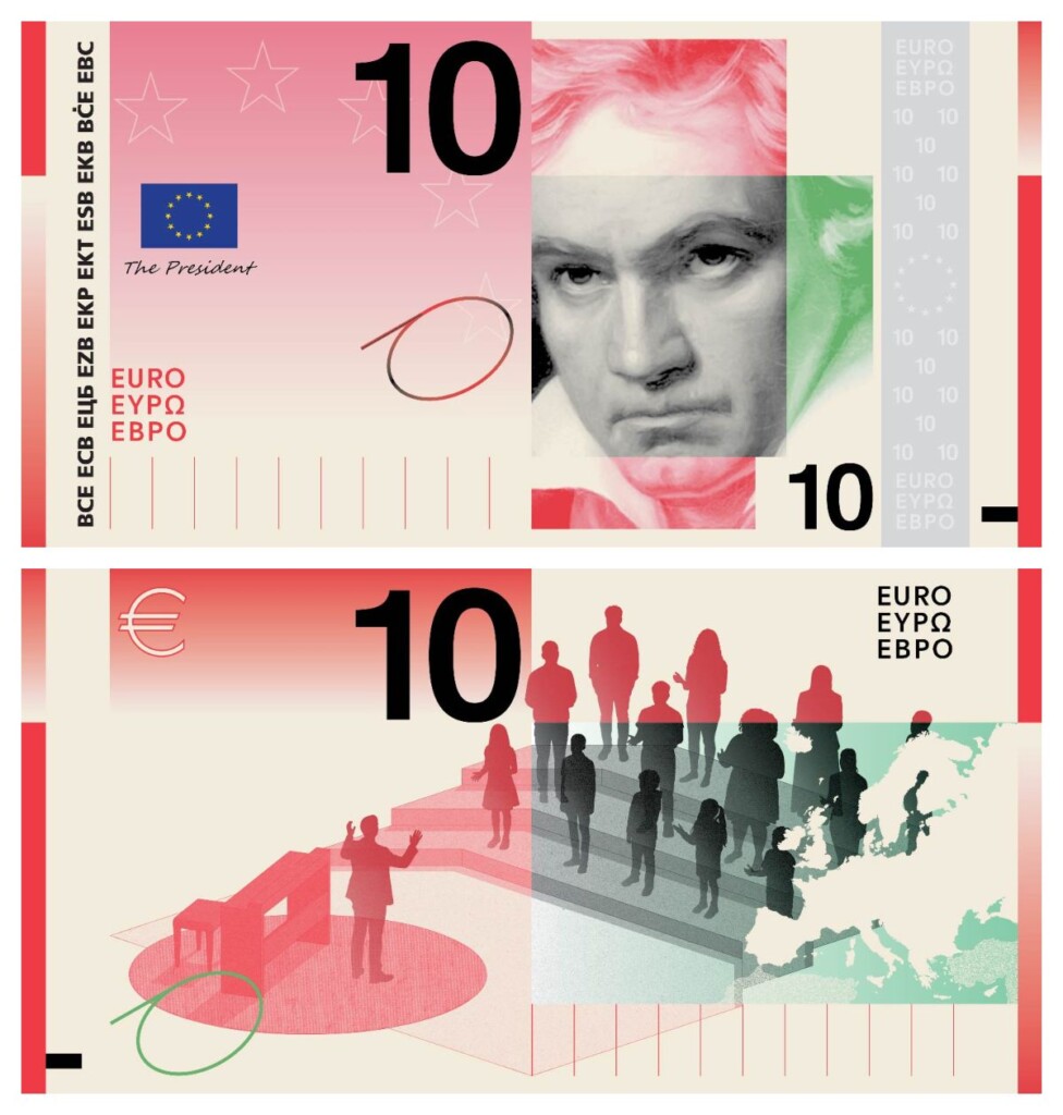 ontwerp 10 euro biljet Beethoven