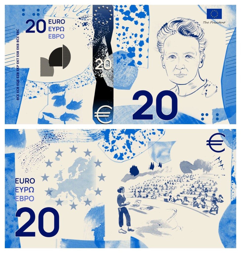 ontwerp 20 euro biljet Marrie Curie