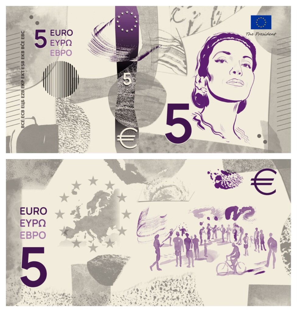 ontwerp 5 euro biljet Maria Callas