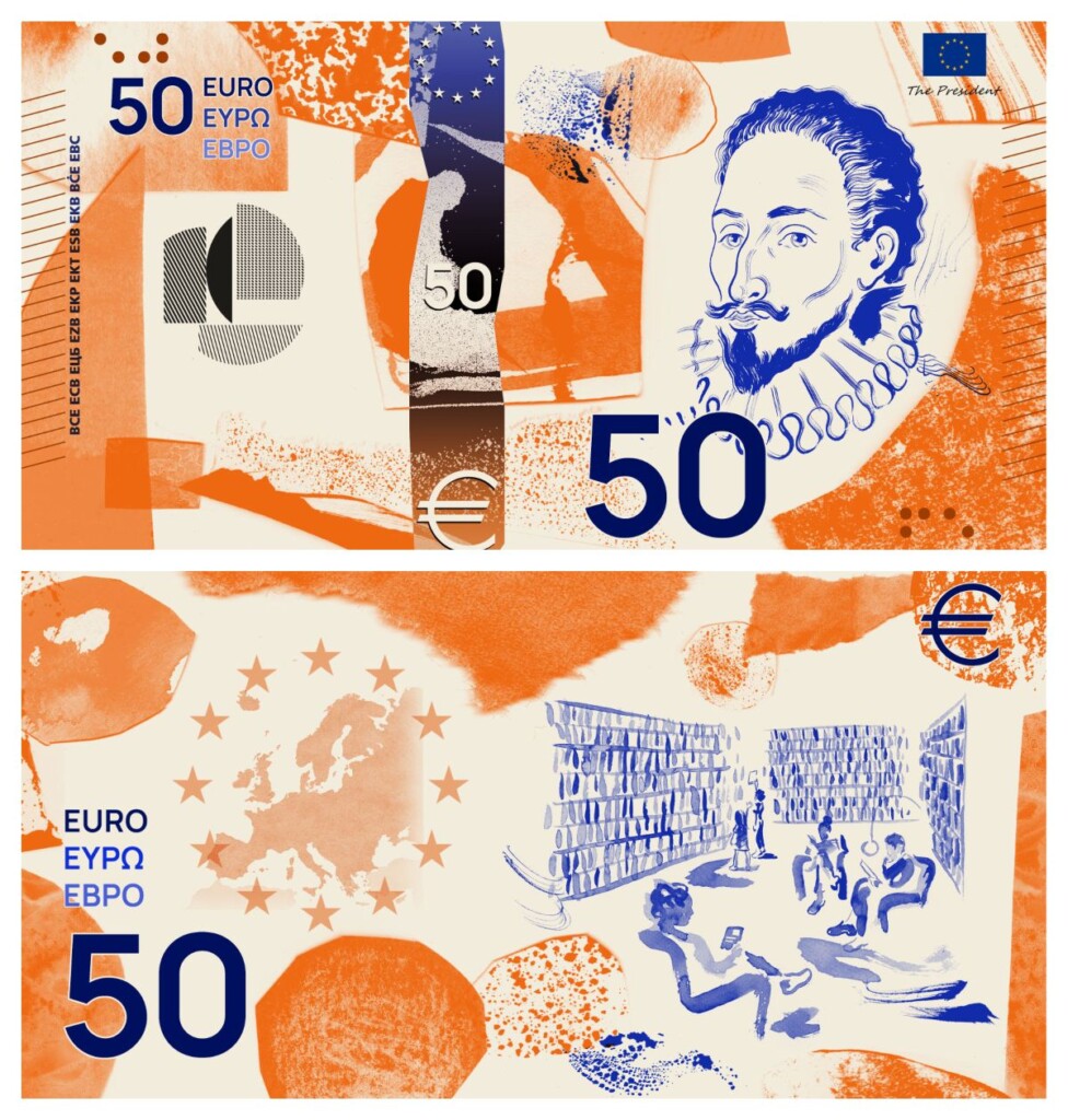 ontwerp 50 euro biljet Miguel de Cervantes
